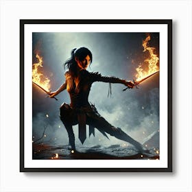 Zoya Nightshade Elemental Dagger Mastery Art Print