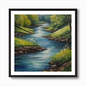 River In The Woods Art Print