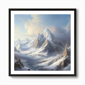 Snowy Mountains Art Print