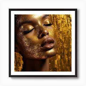 Gold Face 4 Art Print