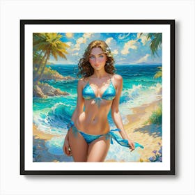 Girl In A Bikini 3 Art Print