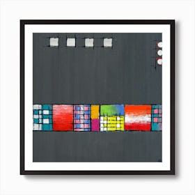 Bold Colorful Design Of An Abstract Metro Subway Train Art Print
