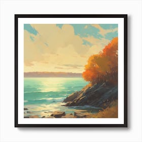 Autumn By The Sea Art Print