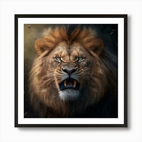 Lion Roaring 2 Art Print