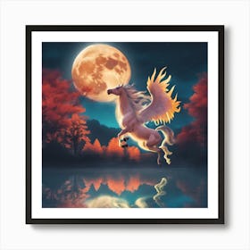 Unicorn In The Moonlight Affiche