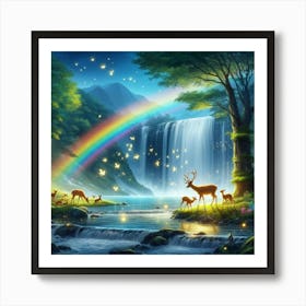 Rainbow In The Forest 4 Art Print