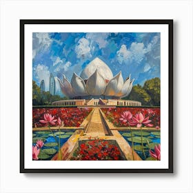 Lotus Temple India Delhi Art Print