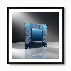 A Highly Detailed, Intricately Designed Stencil Image Of A Futuristic Computer Cpu Chip In 3d (2) Art Print