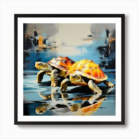 Pair of Turtles Art Print