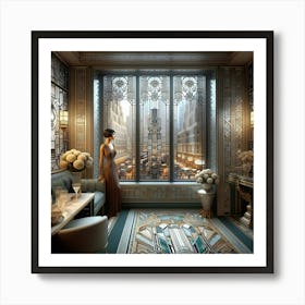 Deco style and sparkling cyanide Art Print