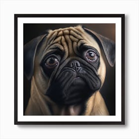 Portrait Of A Pug Art Print