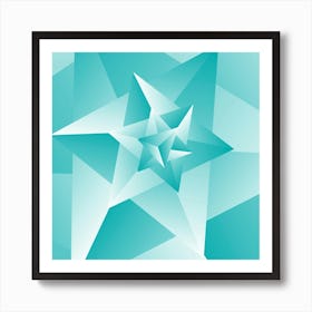 Bluish Trendy Triangle Pattern Art Print