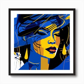 Blue And Yellow Hat 1 Art Print