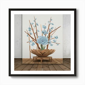 Blue Flowers In A Vase 1 Art Print