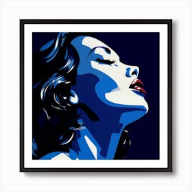 Woman In Blue Art Print