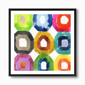 Hexagon Shapes Art Print