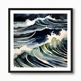 Crazy ocean Art Print