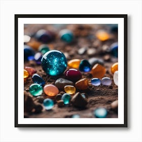 Colorful Gems Art Print