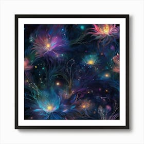 Fantasy flowers 2 Art Print