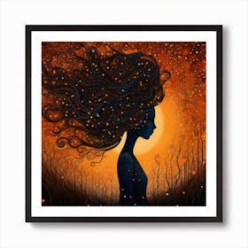 Hair In The Wind 1 Art Print