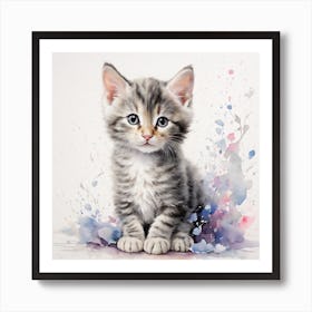 Kitten In Watercolor Art Print