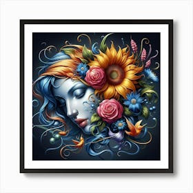 Flower Girl 4 Art Print