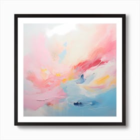 Azure Whispers: Tranquil Brushstrokes Art Print