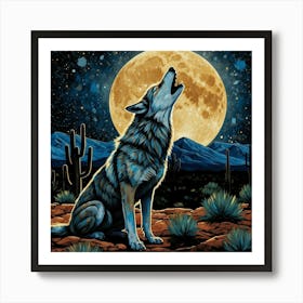 Howling Wolf Art Print