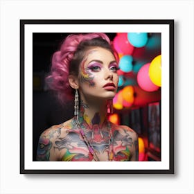 Miami Ink Tattoo Makeup Style Art Print