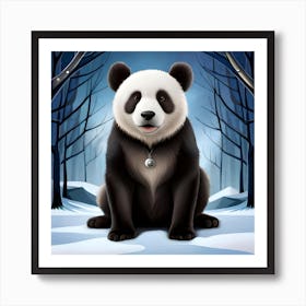 Panda Bear In The Snow Poster