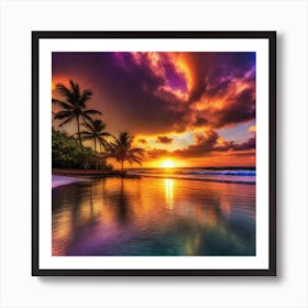 Sunset On The Beach 191 Art Print