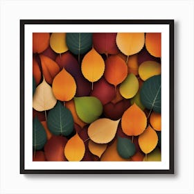 Autumn's Symphony of Leaves 5 Art Print