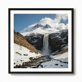 Waterfall In Iceland Art Print