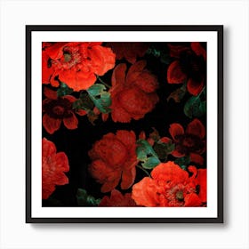 Antique Dutch Vintage Poppies Garden 1 Art Print