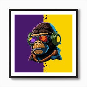 Funky Chimpanzee Art Print