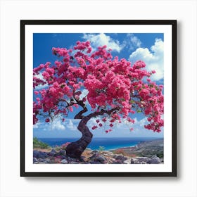 Pink Bougainvillea Tree Art Print