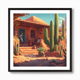 Cactus House 3 Art Print