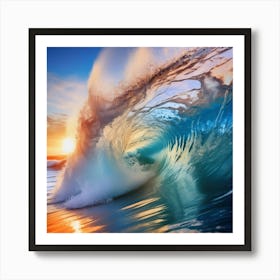 Sunset Ocean Wave 2 Art Print