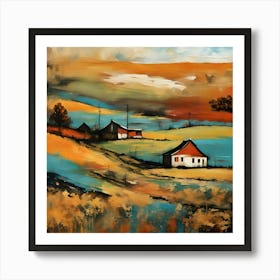 Farm In The Countryside Art Print