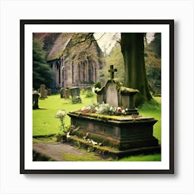 Remembrance Vintage Tomb Landmark Beautiful Plant Headstone Culture Old Architecture Rest (2) Art Print