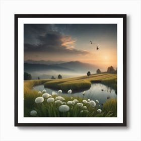 Sunset In The Mountains 11 Art Print