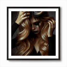 Sexy Girl With Makeup Art Print