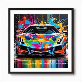Colorful Lamborghini 5 Art Print