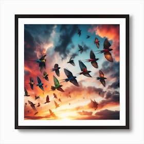 FLYYING BIRDS Art Print