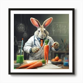 Rabbit In A Lab Art Print