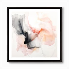 Abstract Organic Minimalist Pink Blush Shapes In Muted Colors 3 Art Print