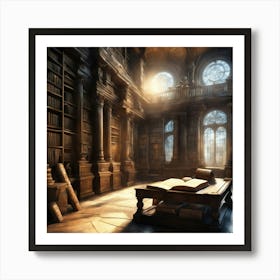 Library Stock Videos & Royalty-Free Footage 1 Art Print