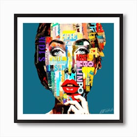 I Wonder - Woman With A Newspaper Face Art Print