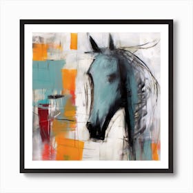 Color Block Horse Impressionist 10irena Art Print