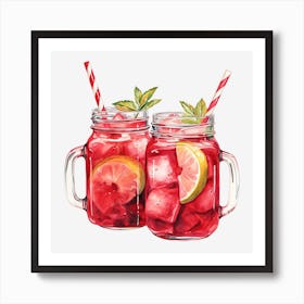 Hibiscus Cocktail Art Print